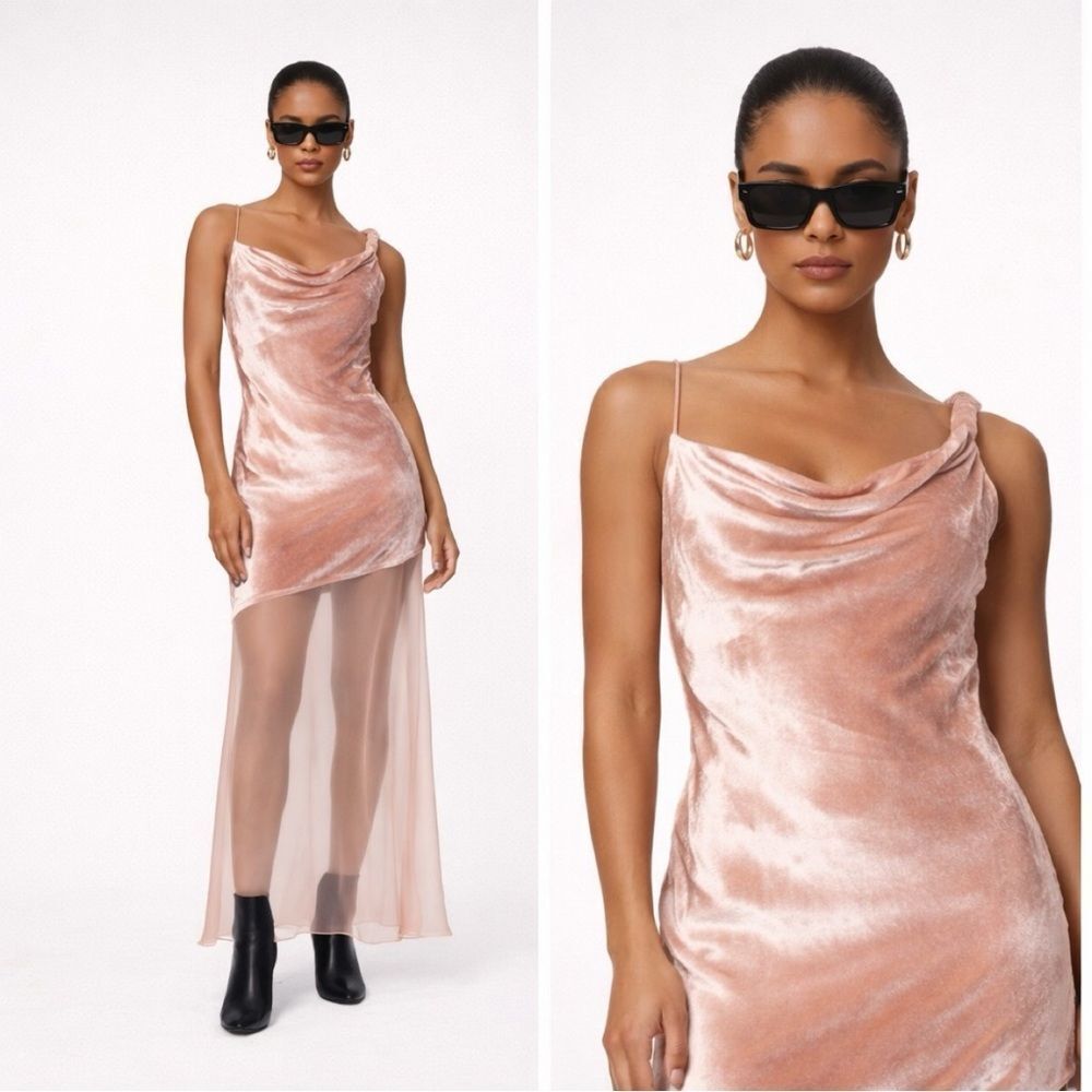 Rare! Staud Beaton Dress In Blush